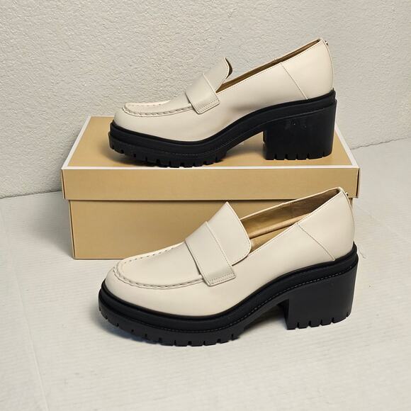 Michael Kors Rocco Heeled Loafer 9.5 LT Cream - Picture 1 of 4